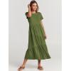 imageANRABESS Women Summer Maxi Dress Short Sleeve Swing Casual Asymmetric Tiered Vacation Long Beach Sundress OutfitsArmy Green