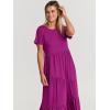 imageANRABESS Women Summer Maxi Dress Short Sleeve Swing Casual Asymmetric Tiered Vacation Long Beach Sundress OutfitsFuchsia