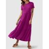 imageANRABESS Women Summer Maxi Dress Short Sleeve Swing Casual Asymmetric Tiered Vacation Long Beach Sundress OutfitsFuchsia