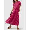 imageANRABESS Women Summer Maxi Dress Short Sleeve Swing Casual Asymmetric Tiered Vacation Long Beach Sundress OutfitsRose