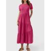 imageANRABESS Women Summer Maxi Dress Short Sleeve Swing Casual Asymmetric Tiered Vacation Long Beach Sundress OutfitsRose