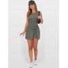 imageANRABESS Women Summer Sleeveless Bodycon Tie Waist Romper Skort Mini Tennis Athletic Dress Built Shorts Casual Vacation DressArmy Green