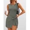 imageANRABESS Women Summer Sleeveless Bodycon Tie Waist Romper Skort Mini Tennis Athletic Dress Built Shorts Casual Vacation DressArmy Green