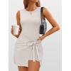 imageANRABESS Women Summer Sleeveless Bodycon Tie Waist Romper Skort Mini Tennis Athletic Dress Built Shorts Casual Vacation DressBeige