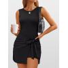 imageANRABESS Women Summer Sleeveless Bodycon Tie Waist Romper Skort Mini Tennis Athletic Dress Built Shorts Casual Vacation DressBlack