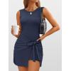 imageANRABESS Women Summer Sleeveless Bodycon Tie Waist Romper Skort Mini Tennis Athletic Dress Built Shorts Casual Vacation DressDark Blue