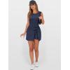 imageANRABESS Women Summer Sleeveless Bodycon Tie Waist Romper Skort Mini Tennis Athletic Dress Built Shorts Casual Vacation DressDark Blue