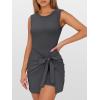 imageANRABESS Women Summer Sleeveless Bodycon Tie Waist Romper Skort Mini Tennis Athletic Dress Built Shorts Casual Vacation DressDeep Grey
