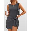 imageANRABESS Women Summer Sleeveless Bodycon Tie Waist Romper Skort Mini Tennis Athletic Dress Built Shorts Casual Vacation DressDeep Grey