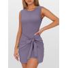 imageANRABESS Women Summer Sleeveless Bodycon Tie Waist Romper Skort Mini Tennis Athletic Dress Built Shorts Casual Vacation DressGray Purple