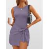 imageANRABESS Women Summer Sleeveless Bodycon Tie Waist Romper Skort Mini Tennis Athletic Dress Built Shorts Casual Vacation DressGray Purple