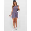 imageANRABESS Women Summer Sleeveless Bodycon Tie Waist Romper Skort Mini Tennis Athletic Dress Built Shorts Casual Vacation DressGray Purple