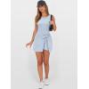 imageANRABESS Women Summer Sleeveless Bodycon Tie Waist Romper Skort Mini Tennis Athletic Dress Built Shorts Casual Vacation DressLight Blue
