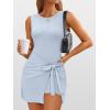 imageANRABESS Women Summer Sleeveless Bodycon Tie Waist Romper Skort Mini Tennis Athletic Dress Built Shorts Casual Vacation DressLight Blue