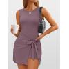 imageANRABESS Women Summer Sleeveless Bodycon Tie Waist Romper Skort Mini Tennis Athletic Dress Built Shorts Casual Vacation DressNutmeg