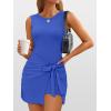 imageANRABESS Women Summer Sleeveless Bodycon Tie Waist Romper Skort Mini Tennis Athletic Dress Built Shorts Casual Vacation DressRoyal Blue
