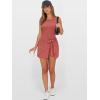 imageANRABESS Women Summer Sleeveless Bodycon Tie Waist Romper Skort Mini Tennis Athletic Dress Built Shorts Casual Vacation DressRust