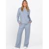 imageANRABESS Womens 2 Piece Lounge Pajama Sets Ribbed Knit Long Sleeve Hoodies Tops Matching Pants Casual Fall Sleepwear OutfitsBlue