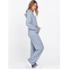 imageANRABESS Womens 2 Piece Lounge Pajama Sets Ribbed Knit Long Sleeve Hoodies Tops Matching Pants Casual Fall Sleepwear OutfitsBlue