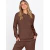 imageANRABESS Womens 2 Piece Lounge Pajama Sets Ribbed Knit Long Sleeve Hoodies Tops Matching Pants Casual Fall Sleepwear OutfitsBrown