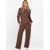 imageANRABESS Womens 2 Piece Lounge Pajama Sets Ribbed Knit Long Sleeve Hoodies Tops Matching Pants Casual Fall Sleepwear OutfitsBrown