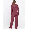 imageANRABESS Womens 2 Piece Lounge Pajama Sets Ribbed Knit Long Sleeve Hoodies Tops Matching Pants Casual Fall Sleepwear OutfitsDark Red