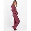 imageANRABESS Womens 2 Piece Lounge Pajama Sets Ribbed Knit Long Sleeve Hoodies Tops Matching Pants Casual Fall Sleepwear OutfitsDark Red