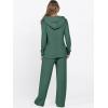 imageANRABESS Womens 2 Piece Lounge Pajama Sets Ribbed Knit Long Sleeve Hoodies Tops Matching Pants Casual Fall Sleepwear OutfitsGreen