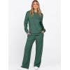 imageANRABESS Womens 2 Piece Lounge Pajama Sets Ribbed Knit Long Sleeve Hoodies Tops Matching Pants Casual Fall Sleepwear OutfitsGreen