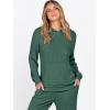 imageANRABESS Womens 2 Piece Lounge Pajama Sets Ribbed Knit Long Sleeve Hoodies Tops Matching Pants Casual Fall Sleepwear OutfitsGreen