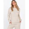 imageANRABESS Womens 2 Piece Lounge Pajama Sets Ribbed Knit Long Sleeve Hoodies Tops Matching Pants Casual Fall Sleepwear OutfitsLight Khaki
