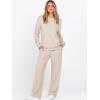 imageANRABESS Womens 2 Piece Lounge Pajama Sets Ribbed Knit Long Sleeve Hoodies Tops Matching Pants Casual Fall Sleepwear OutfitsLight Khaki