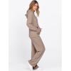 imageANRABESS Womens 2 Piece Lounge Pajama Sets Ribbed Knit Long Sleeve Hoodies Tops Matching Pants Casual Fall Sleepwear OutfitsTan