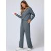 imageANRABESS Womens 2 Piece Outfits Lounge Sets Casual Long Sleeve Sweatsuits Polo Top Wide Leg Pants Fall Sweat Matching SetsLeaden