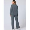 imageANRABESS Womens 2 Piece Outfits Lounge Sets Casual Long Sleeve Sweatsuits Polo Top Wide Leg Pants Fall Sweat Matching SetsLeaden
