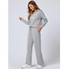 imageANRABESS Womens 2 Piece Outfits Lounge Sets Casual Long Sleeve Sweatsuits Polo Top Wide Leg Pants Fall Sweat Matching SetsLight Grey