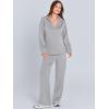 imageANRABESS Womens 2 Piece Outfits Lounge Sets Casual Long Sleeve Sweatsuits Polo Top Wide Leg Pants Fall Sweat Matching SetsLight Grey