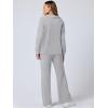 imageANRABESS Womens 2 Piece Outfits Lounge Sets Casual Long Sleeve Sweatsuits Polo Top Wide Leg Pants Fall Sweat Matching SetsLight Grey