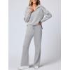 imageANRABESS Womens 2 Piece Outfits Lounge Sets Casual Long Sleeve Sweatsuits Polo Top Wide Leg Pants Fall Sweat Matching SetsLight Grey