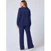 imageANRABESS Womens 2 Piece Outfits Lounge Sets Casual Long Sleeve Sweatsuits Polo Top Wide Leg Pants Fall Sweat Matching SetsNavy Blue