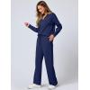 imageANRABESS Womens 2 Piece Outfits Lounge Sets Casual Long Sleeve Sweatsuits Polo Top Wide Leg Pants Fall Sweat Matching SetsNavy Blue