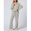 imageANRABESS Womens 2 Piece Outfits Lounge Sets Casual Long Sleeve Sweatsuits Polo Top Wide Leg Pants Fall Sweat Matching SetsPeytoe
