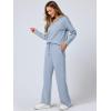 imageANRABESS Womens 2 Piece Outfits Lounge Sets Casual Long Sleeve Sweatsuits Polo Top Wide Leg Pants Fall Sweat Matching SetsSky Blue