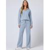 imageANRABESS Womens 2 Piece Outfits Lounge Sets Casual Long Sleeve Sweatsuits Polo Top Wide Leg Pants Fall Sweat Matching SetsSky Blue