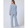 imageANRABESS Womens 2 Piece Outfits Lounge Sets Casual Long Sleeve Sweatsuits Polo Top Wide Leg Pants Fall Sweat Matching SetsSky Blue