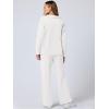 imageANRABESS Womens 2 Piece Outfits Lounge Sets Casual Long Sleeve Sweatsuits Polo Top Wide Leg Pants Fall Sweat Matching SetsWhite