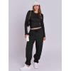 imageANRABESS Womens 2 Piece Sweatsuits Long Sleeve Tight Shirt Tops Joggers Fleece Sweatpants Sets 2025 Fall Sweat Lounge OutfitsBlack