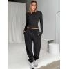 imageANRABESS Womens 2 Piece Sweatsuits Long Sleeve Tight Shirt Tops Joggers Fleece Sweatpants Sets 2025 Fall Sweat Lounge OutfitsBlack