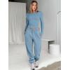 imageANRABESS Womens 2 Piece Sweatsuits Long Sleeve Tight Shirt Tops Joggers Fleece Sweatpants Sets 2025 Fall Sweat Lounge OutfitsGray Blue