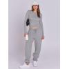 imageANRABESS Womens 2 Piece Sweatsuits Long Sleeve Tight Shirt Tops Joggers Fleece Sweatpants Sets 2025 Fall Sweat Lounge OutfitsGrey